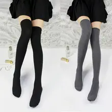 1 пара, женские гольфы для девочек, весенне-осенний зимний теплый вязаный мягкий облегающий высокие носки, однотонные свободные чулки