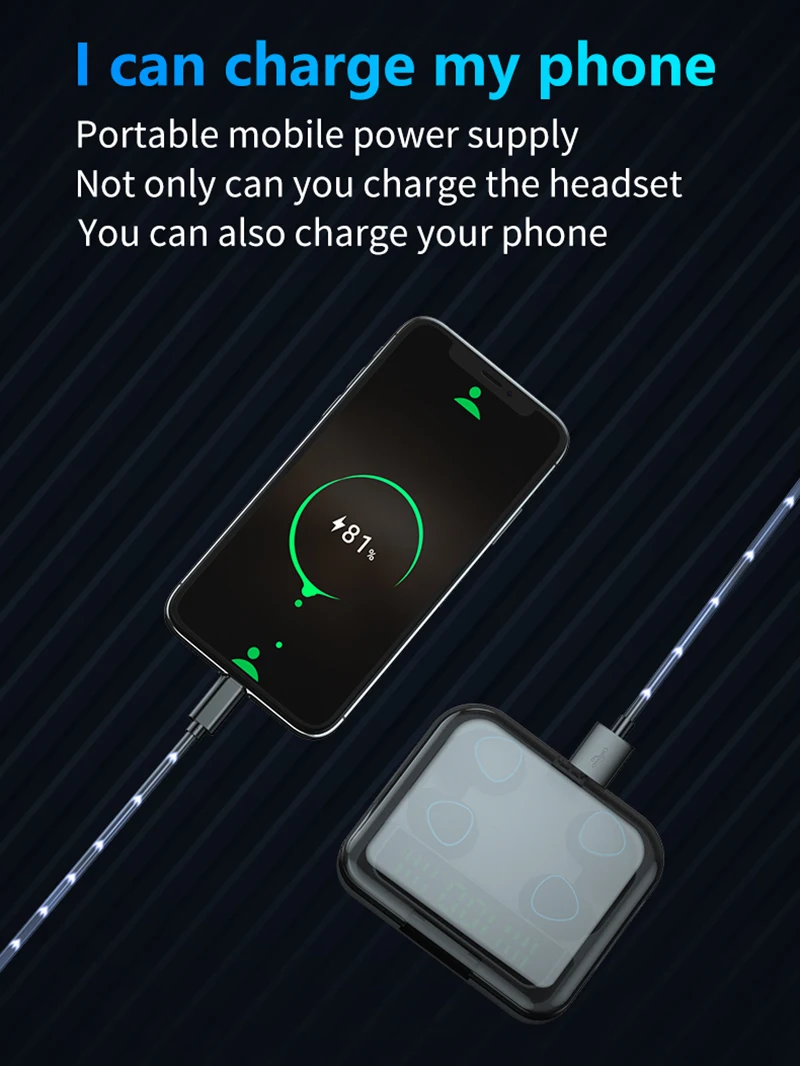 M22 TWS V5.1 Digital Display Bluetooth Earbuds 8