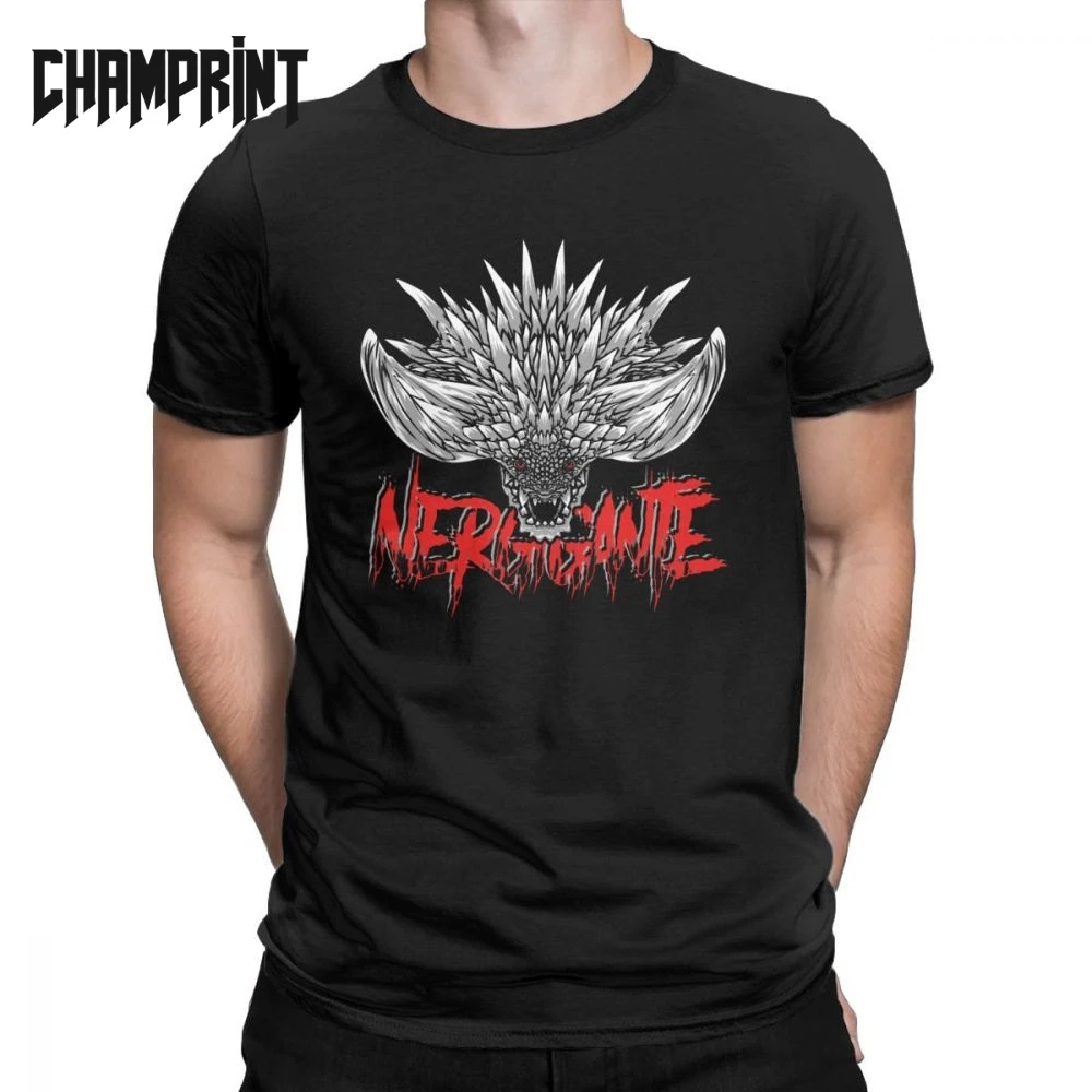 

Vintage Nergigante Monster Hunter World T-Shirt Men Round Neck Cotton T Shirt Short Sleeve Tee Shirt Gift Idea Tops Plus Size