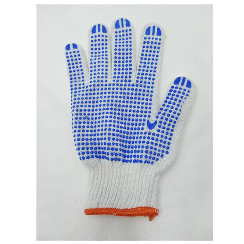 

Plastic-spotted Gloves Glue Anti-slip Wearable Comfortable Breathable Labor Safety Single Side Point Beads Cotton Homework Dispe