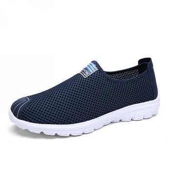 

Casual Summer Breathable Mesh Men Shoes Unisex Lightweight Men Flats Comfortable Soft Bottom Slip-on Male Shoes Tenis Masculino