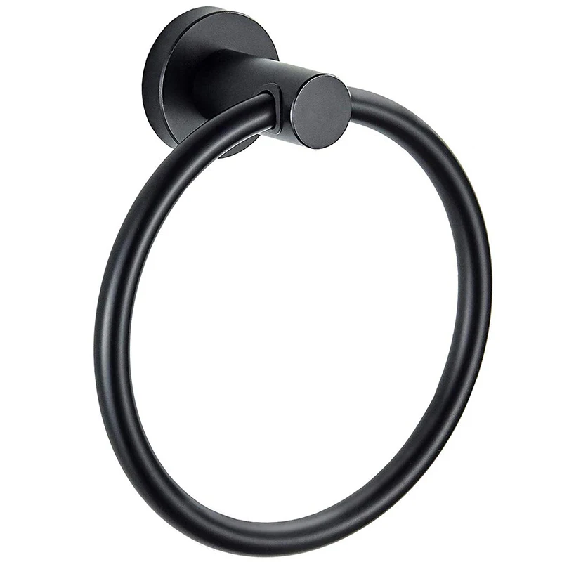 

Bathroom Hardware Accessories Set Matte Black 3-Piece Set Includes Hand Towel Ring, Robe Hook, Toilet Paper Holder Heavy Duty St