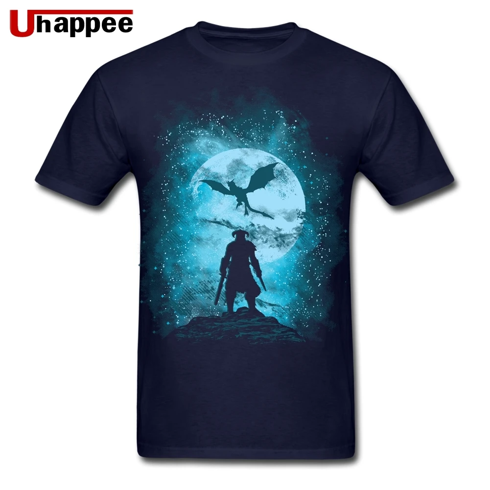 Хип хоп Мода Дракон Skyrim Slayer рубашки мужские рубашки высокий размер хлопок спандекс Вырез Лодочкой рубашки