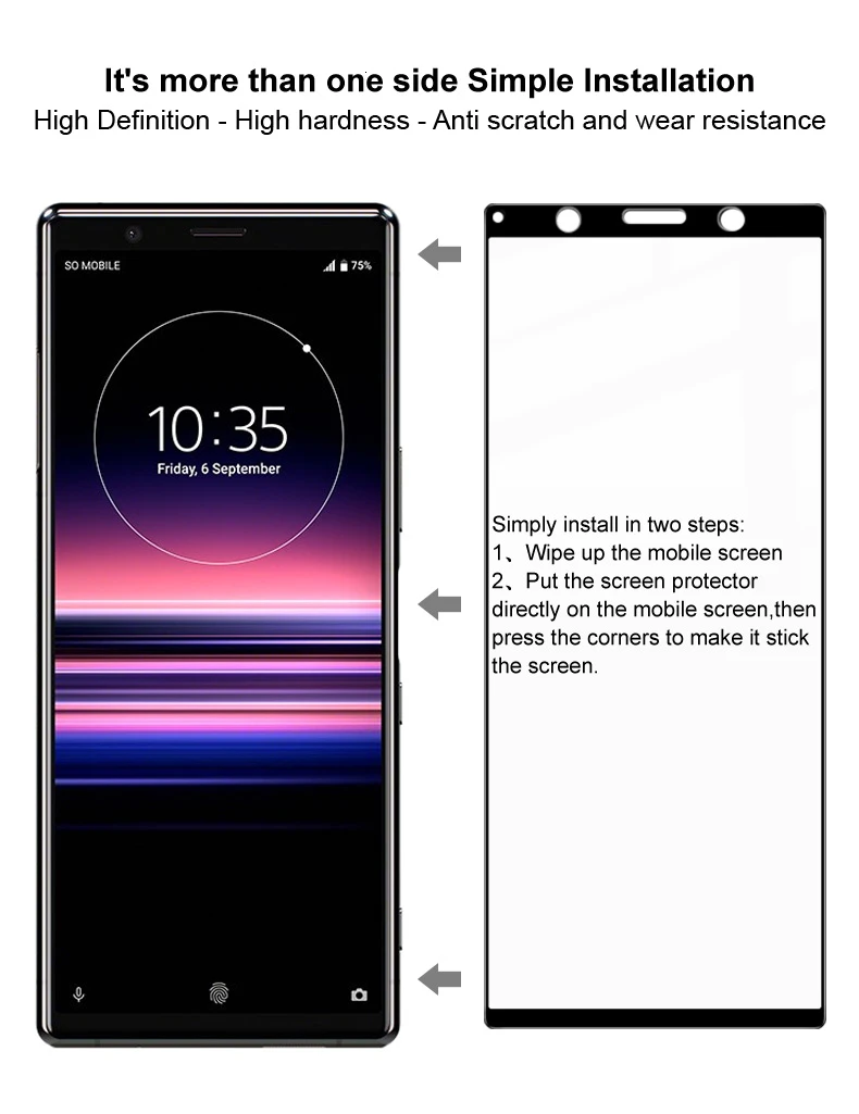 IMAK Для sony Xperia 5 Закаленное стекло для sony Xperia 5 стекло 9H 2.5D полное покрытие защита экрана