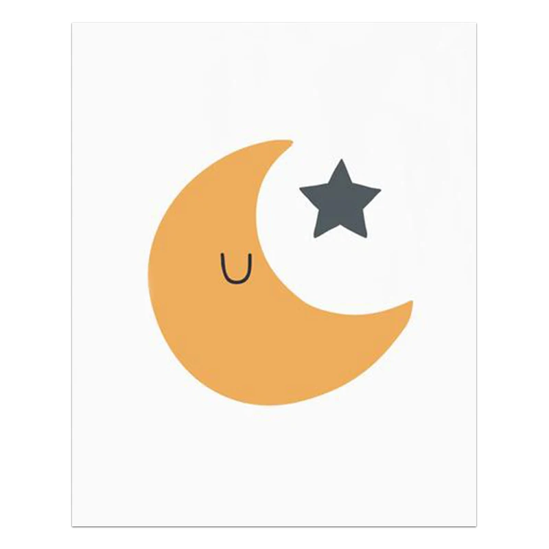 Cartoon-Anima-Sun-Stars-Posters-and-Prints-Moon-Rainbow-Canvas-Prints-Kids-Room-Wall-Art-Decoration (3)