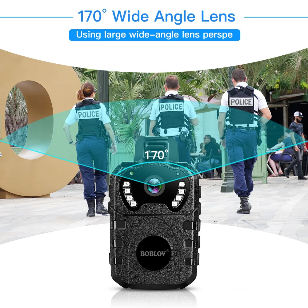 BOBLOV 1080P HD 64GB Body Worn Camera Portable Multi-Functional IR Night Body Mounted Camera Vision
