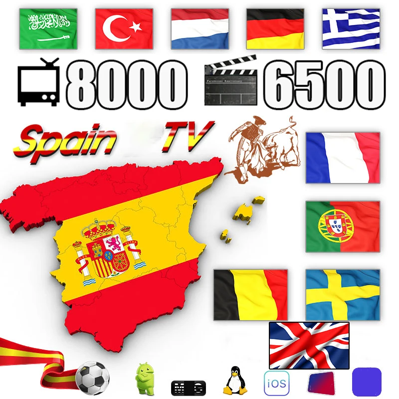 

Spain TV XXX M3U 15 month warranty Android tv box Europe TV German Arabic Dutch Poland Portugal Smart TV M3U no app include