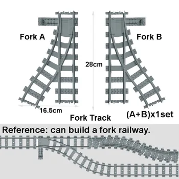 

City Railway Building Block Train Track Plastic RC Trains Switch Point Left 53407 and Right 53404 Educational Bricks Toy For Boy