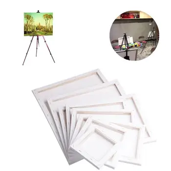 

1Piece White Cotton Blank Square Artist Canvas For Canvas Oil Painting DIY Wooden Board Frame For Primed Oil Acrylic Paint