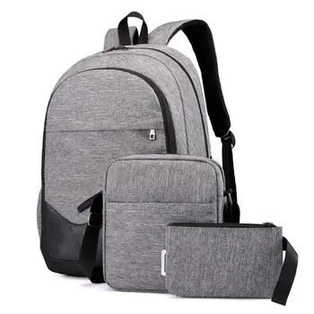 

3PCS Unisex Nylon Backpack Laptop Bookbag Casual Rucksack Large Capacity Travel Bagpack for Women Meb 35EF
