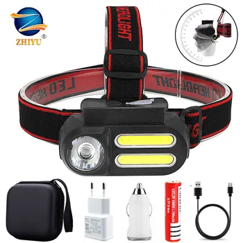 

Portable Mini XPE+2* COB LED Headlamp Work Light Waterproof Headlight Use 18650 Battery for Night Lighting Flashlight Head Lamp