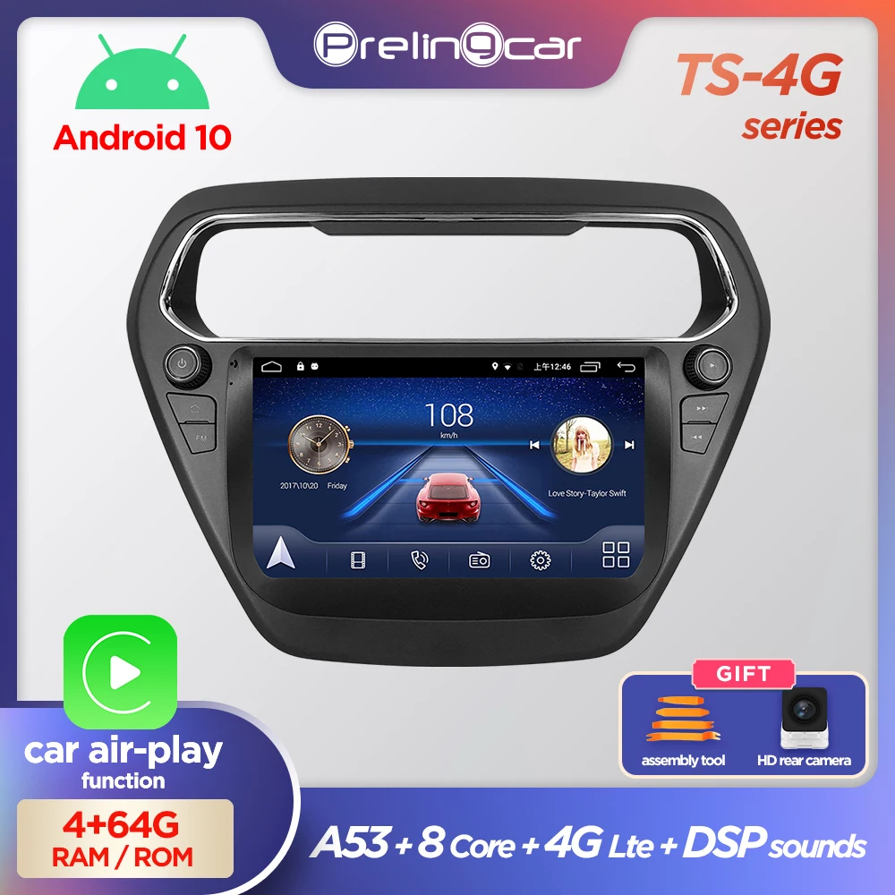 Автомобильная система prelingcar Android 10 0 IPS сенсорный экран стерео для проигрывателя