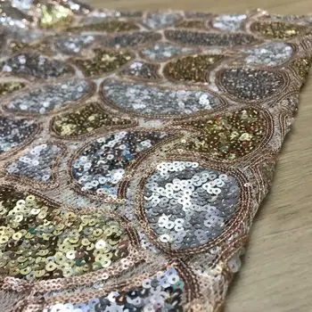 

2019 Latest Embroidery Sequins Lace Fabric 3d Lace Fabrics for Wedding Party African French Lace Nigerian Tulle Lace Fabric