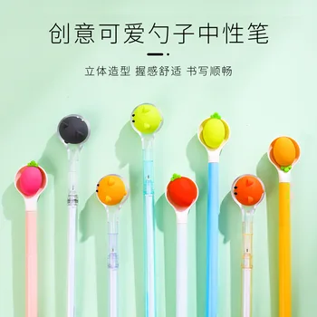 

2pcs Gel Pens Super cute spoon black colored gel-ink pens pens for writing Cute stationery office school supplies