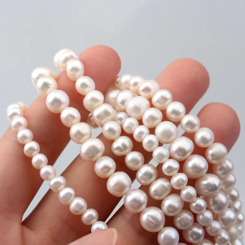 Винтовая нить рисовые бусины форма картофеля натуральный пресноводный ...