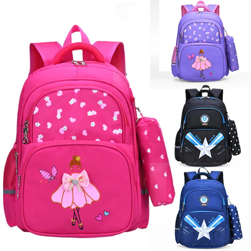 Girls Backpacks Kids School Bags For Girls Boys Night Reflective strip Waterproof Backpack