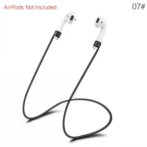 Black lanyard Светящийся чехол для беспроводных Bluetooth наушников Защитная крышка для Airpods airpods 2 наклейки для наушников для Airpods Pro - Цвет: Black lanyard