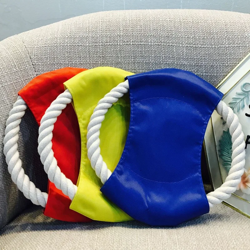 

Interactive Training Pet Fetch Toy, Dog Cotton Rope Round Plate Bite-resistant Throwing Toy