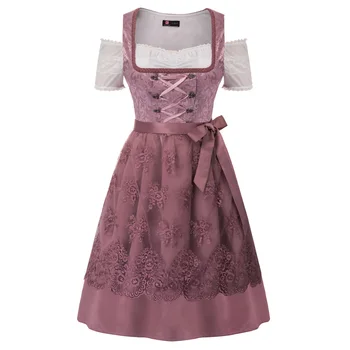 

Women Dresses 3pcs Set German Bavarian Oktoberfest Costumes Dress+Apron Sexy Sweet Punk Gothic Party Cocktail Club Dresses Lady