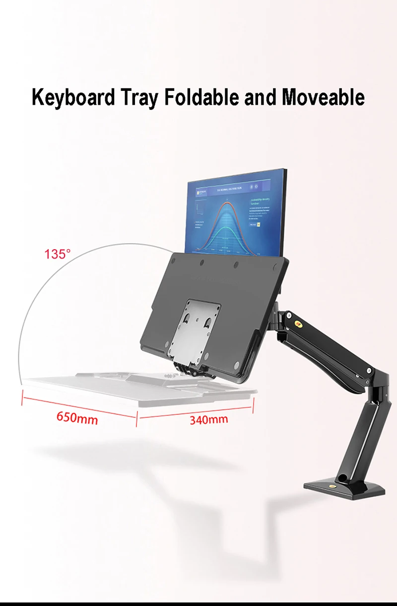 NB40 Ergonomic Height Adjust Computer Sit Stand Workstation 22-32 Inch Monitor Mount Bracket with Keyboard Plate Desk Stand 7 NB40 Ergonomic Height Adjust Computer Sit Stand Workstation 22-32 Inch Monitor Mount Bracket with Keyboard Plate Desk Stand 2