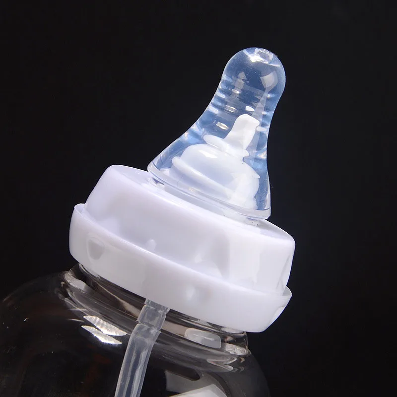 Cute Pacifier Glass Water Bottle With Straw Creative Personality Adult Baby Nipple Bottle Portable Cup Water Bottles For Girls