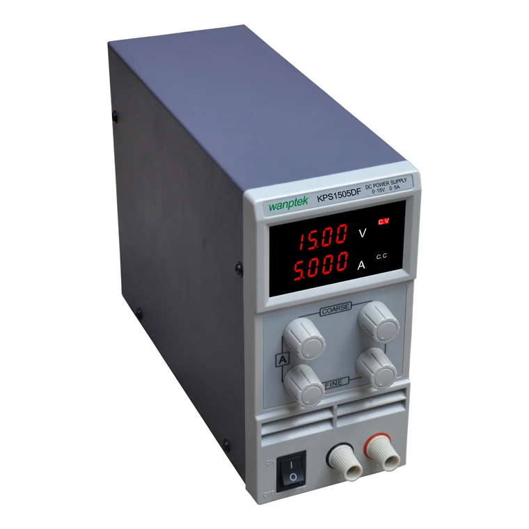 Источник питания постоянного тока KPS1505DF переменный 15 в 5A Регулируемый Импульсный регулируемый источник питания цифровой с аллигатором Leads лабораторное оборудование