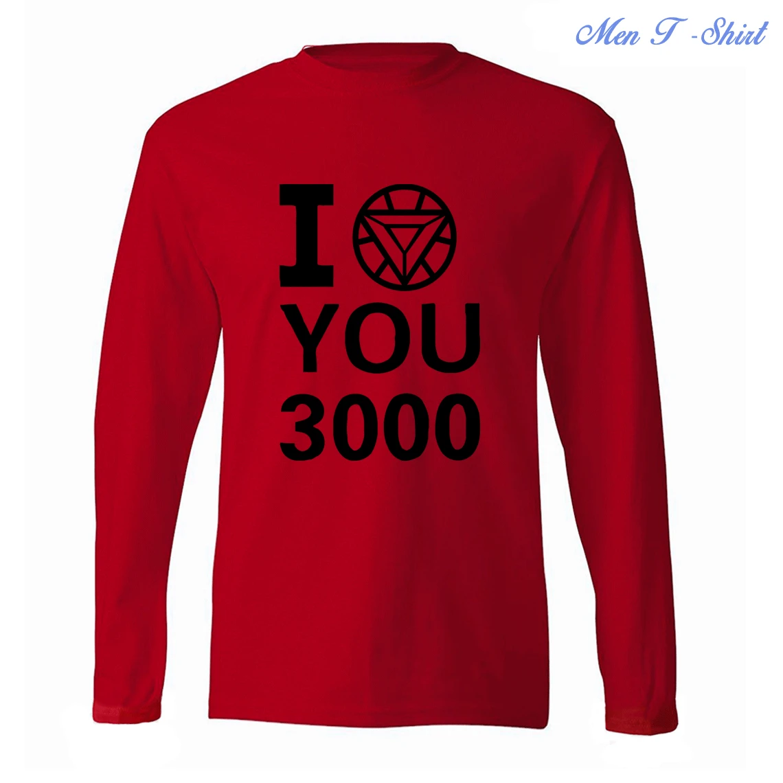 I Love You 3000, мужская рубашка с длинным рукавом Тони Старка, осень, повседневные мужские футболки с принтом Железного человека и буквами, уличная одежда в стиле хип-хоп - Цвет: Red 1