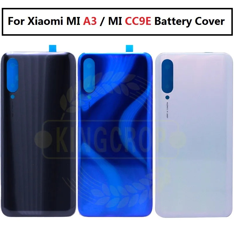 Glass Panel Battery Rear Case For Xiaomi MI A3 MI CC9E Housing Back Cover Door Housing Case Replace For Xiaomi CC9e Battery Cove