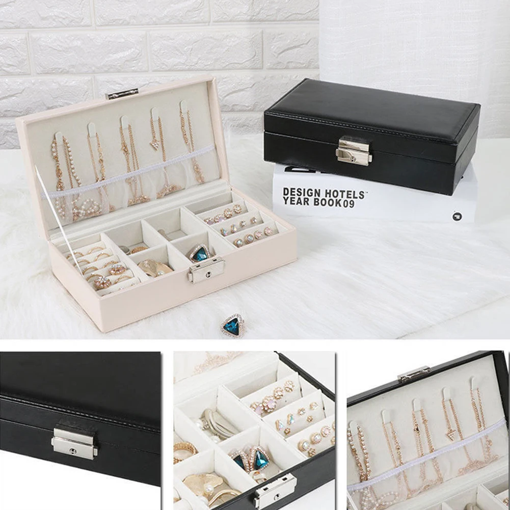 Multifunctional Jewelry Box Simple Organizer Storage Case Travel Ornaments Portable