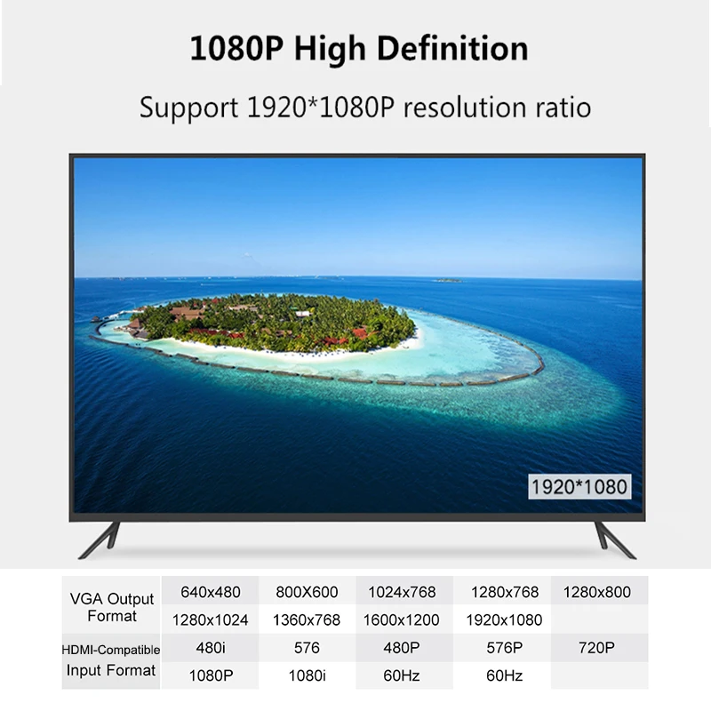Compatível com Hdmi Adaptador Vga Conversor de Cabo de Áudio Macho para Fêmea Aux Ps4 tv Box Display Port pc Projetor tv Extender - Image 6