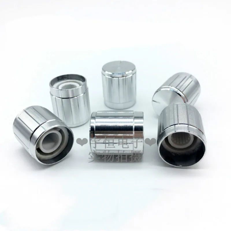 6 шт. крышка переключателя потенциометра из серебристого алюминиевого сплава