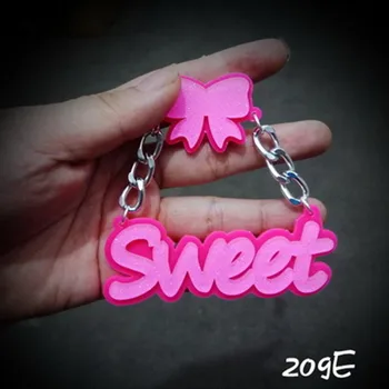 

Fashionable And Simple Custom Name Acrylic Bar Trendy Nightclub Exaggerated Fun Funny Bow Stud Earrings