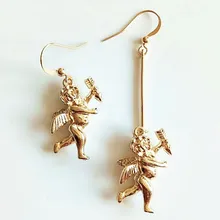 Высокое Качество, Модные Ювелирные изделия, аксессуары из металла, 3d дизайн, шикарный Купидон, стрела, серьги с ангелами для женщин