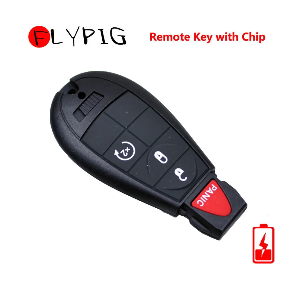 

New 4 Buttons Entry Car Key Fob Remote Start 433Mhz For Fobik Chrysler Dodge Ram 1500 2500 3500 4500 M3N5WY783X-8
