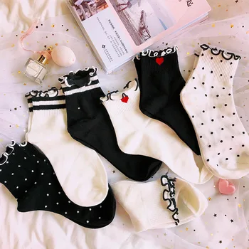 

1 Pair Cute Lace Point Socks Cotton Sweet Casual Socks Women Thin Korean Socks