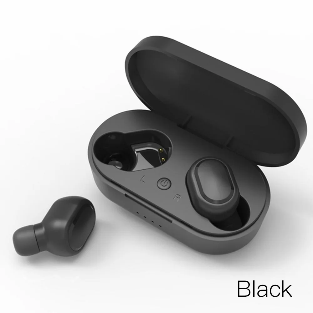M1 Bluetooth гарнитуры для спорта бег беспроводные наушники 5,0 TWS наушники с шумоподавлением Микрофон для Xiaomi iPhone huawei samsung - Color: Black