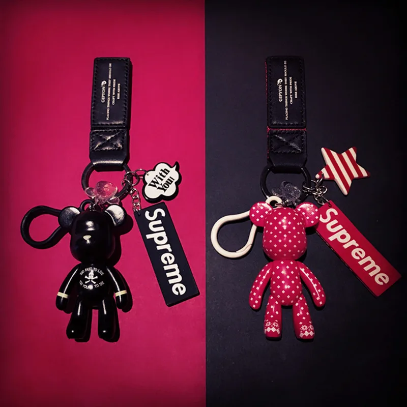 

Violent Bear Pendant Car Keychain Couple Keychain Girl Decoration Small Accessories Student Schoolbag Pendant