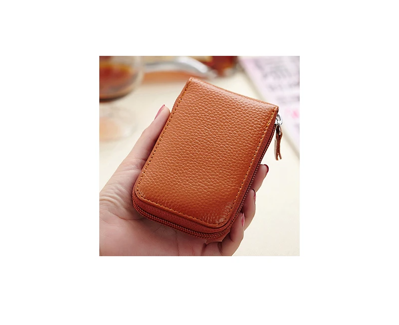 Fashion quality chengguan CL2221 Genuine leather 9 Card bag 2 Coin Pocket Women men short Wallet small Zipper Purse Card bag