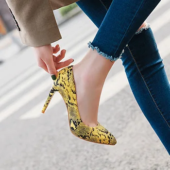 

Autumn pointed thin heel high heel single shoes large size women's shoes