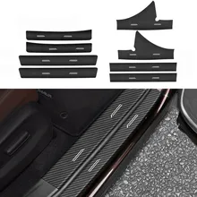 Накладки на пороги из углеродного волокна для внутренней отделки порога двери и порога, автомобильные наклейки для Honda Civic 10th