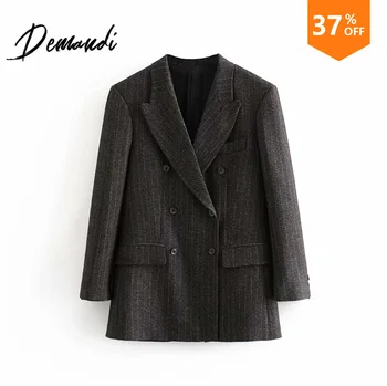 

Demandi suit women's autumn and winter new double breasted fashion street daily elegant commuter suit coat