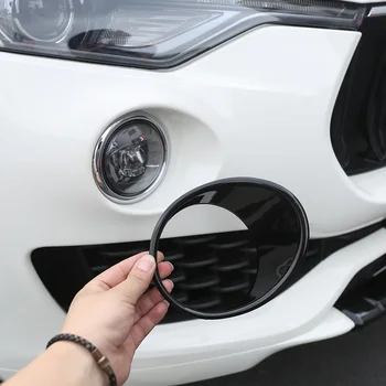 

2 Pcs For Maserati Levante 2016 Car-Styling Glossy Black Front Fog Light Lamp Decoration Cover Trim Stickers Accessories
