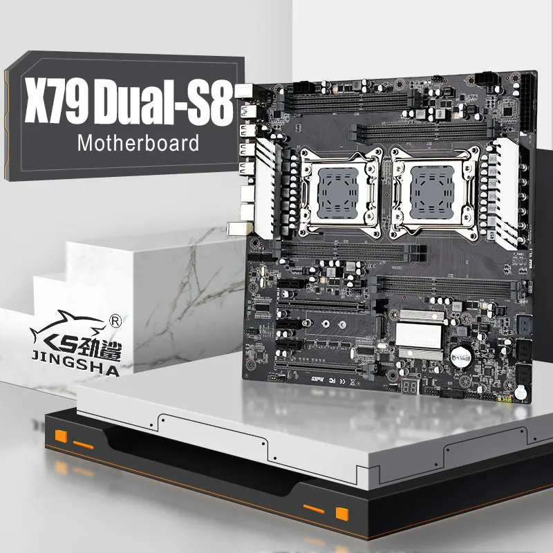 Материнская плата Jingsha X79 S8 с двумя процессорами Поддержка Intel Xeon LGA 2011 E5 V2 V1 материнская двухгигабитная LAN 8 *