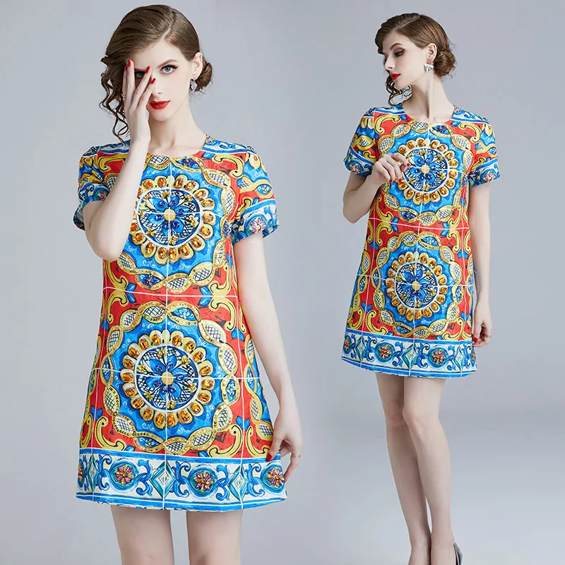 

Jacquard Sleeveless Dress 2019 Spring New Style Women's Debutante Slim Fit Beads Diamond Set Sundress Slimming A- line Skirt