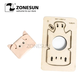 

ZONESUN Customized pig shape Leather DIY Wooden Template Knife Punching tool coin purse Cutting Mold die animal Japanese steel