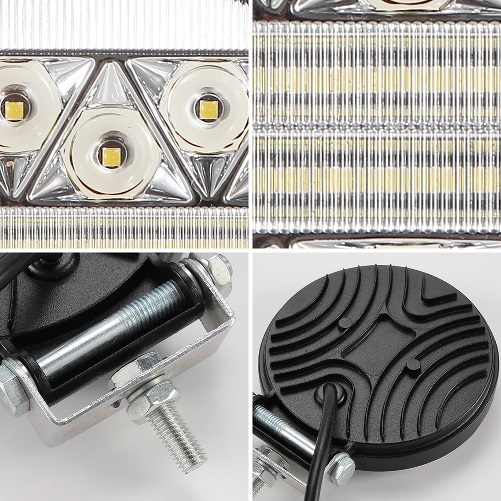 2PCS 4Inch 102W Round Truck Waterproof Ultra-Thin Off-Road Vehicle Spotlight LED Flashing Working Light