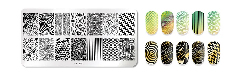 12*6cm Rectangle Nail Stamping Template Halloween Style pumpkin Spider Web Flower Patterns DIY Nail Designs Manicure Stamp Plate - Цвет: PY-J013