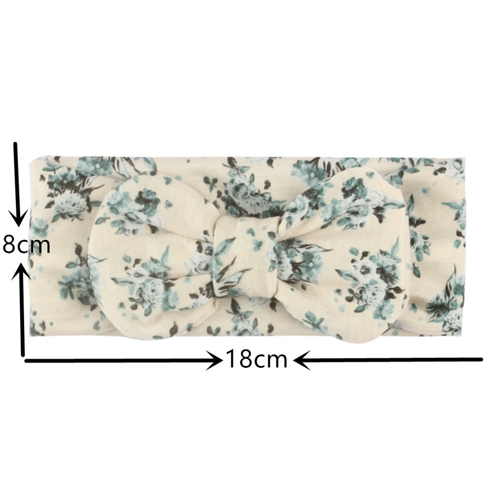 1 PCS Vintage Flowers Pattern Bowknot Elastic Wide Hairband Fashion Print Bows Toddler Headband Kids Accessories Photo Props accessoriesbaby easter 