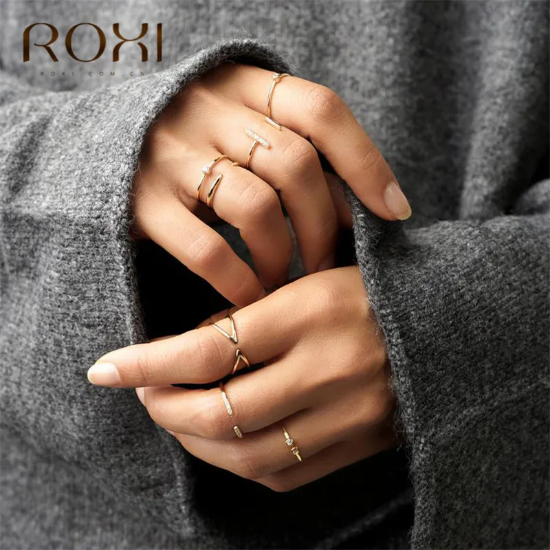 ROXI, модные кольца из стерлингового серебра 925 для Для женщин полые перекрестные кольца бесконечность регулируемый Античные кольца Anillos Корейская Ювелирная повязка на голову