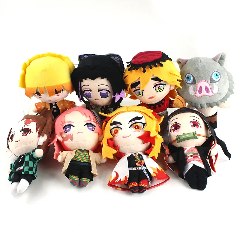 21-23 см Demon Slayer Kochou Shinobu Kamado Nezuko Tanjirou Inosuke Zenitsu Rengoku Kyoujurou Sabito Douma плюшевые игрушки куклы Подарки